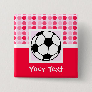 Cute Soccer Ball 15 Cm Square Badge
