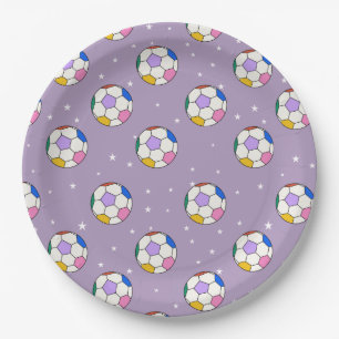 Cute Soccer Ball Birthday Party Plates