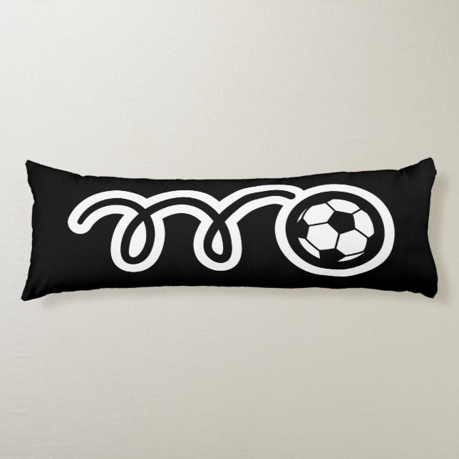 Cute soccer ball cartoon custom name kid's bed body cushion (Front)