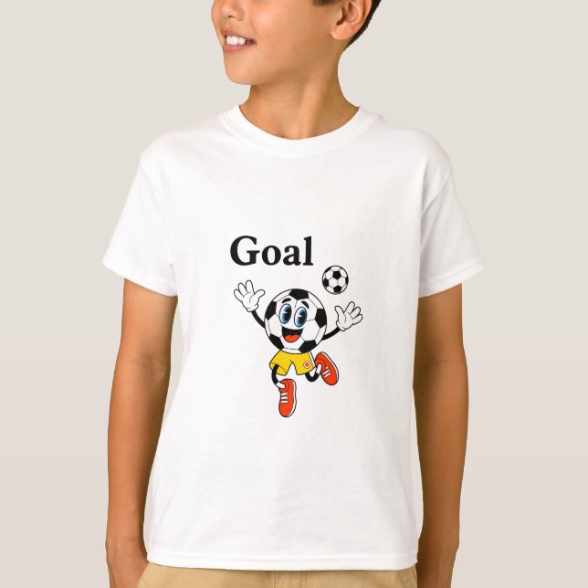   Cute Soccer Ball Goal Kids Tee (Front)