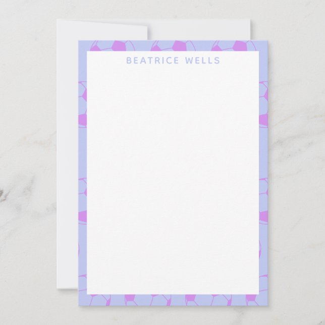 Cute Soccer Ball Pattern in Purple Personalised (Front)