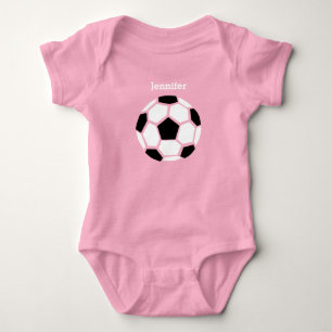 Cute Soccer Ball Personalised Baby Sports Bodysuit