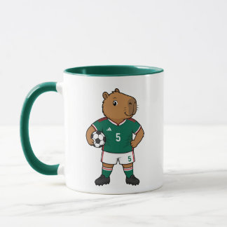 Cute Soccer Capybara Mug