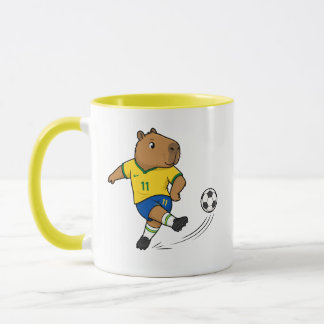Cute Soccer Capybara Mug