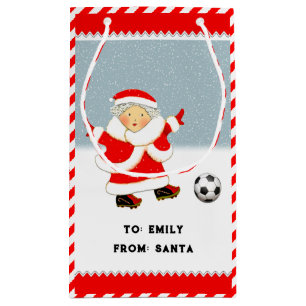 Cute Soccer Christmas Small Gift Bag
