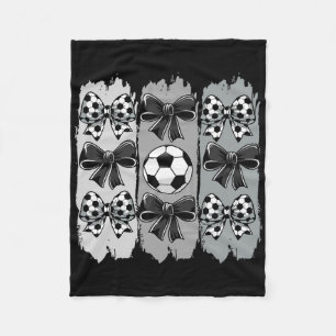 Cute Soccer Coquette Bow Soccer Byll Soccer Girl S Fleece Blanket