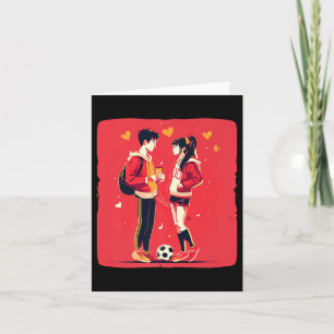 Cute Soccer Couple Outfit For Boys And Girls Premi Card
