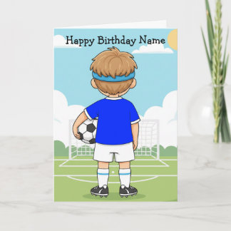 Cute Soccer Football Boy Birthday Card