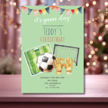 Cute Soccer/Football child's Birthday Invitation