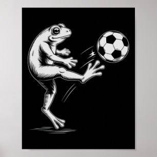 Cute Soccer Frog Play Game Goal Kids Mum Poster