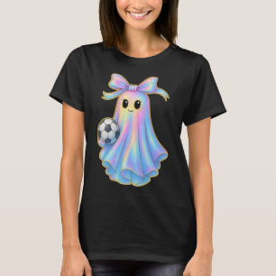 Cute Soccer Ghost Lover Pastel Halloween Coquette T-Shirt