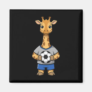 Cute Soccer Giraffe Footbyll Player Animal Sports Magnet