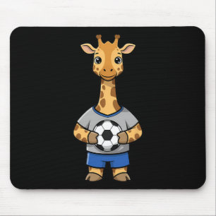 Cute Soccer Giraffe Footbyll Player Animal Sports Mouse Mat
