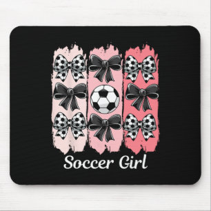 Cute Soccer Girl Coquette Bow Soccer Girl Soccer B Mouse Mat