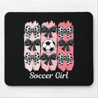 Cute Soccer Girl Coquette Bow Soccer Girl Soccer B Mouse Mat