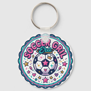 Cute Soccer Girl Era Quote Fan Feminine Key Ring