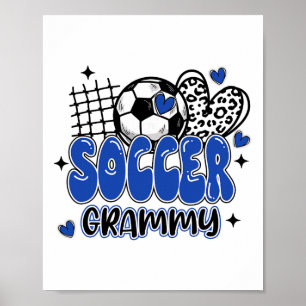 Cute Soccer Grammy Leopard Funny Soccer Mama Mom M Poster