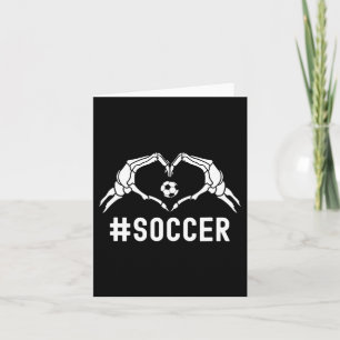Cute Soccer Halloween Skeleton Heart Sports Pride Card