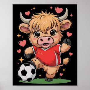 Cute Soccer Heifer Just Girl Who Loves Cows Win  Poster