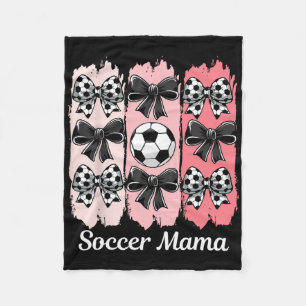 Cute Soccer Mama Coquette Bow Soccer Mom Soccer Br Fleece Blanket