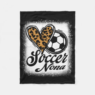 Cute Soccer Nona Leopard Heart  Fleece Blanket