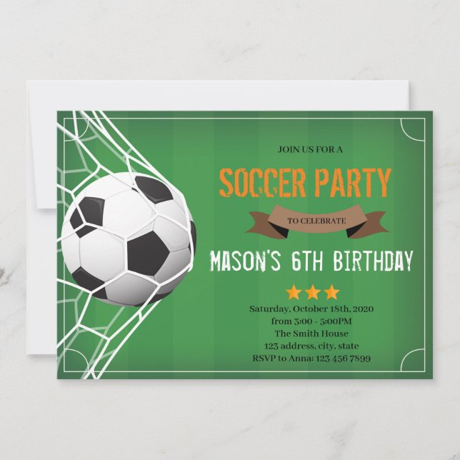 Cute soccer party Invitation (Front)