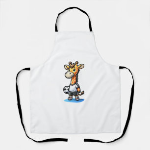 Cute Soccer Player Giraffe. Apron