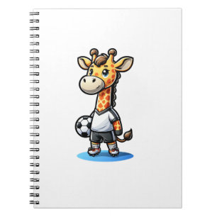 Cute Soccer Player Giraffe.   Notebook