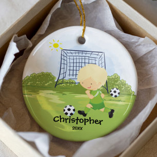 Cute Soccer Player Sport Christmas Ornament