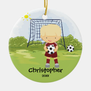 Cute Soccer Player Sport Christmas Ornament