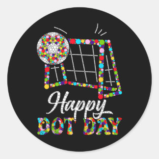 Cute Soccer Polka Dot Art Student Happy Dot Day Gi Classic Round Sticker