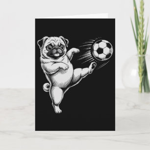 Cute Soccer Pug Dad Dog Ball Play Club Goals Kids  Card