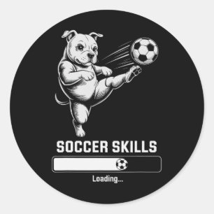 Cute Soccer Pug Skills Loading Dog Score Cleats My Classic Round Sticker