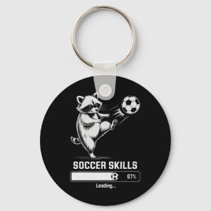 Cute Soccer Racoon Skills Loading Score Coach Wom Key Ring