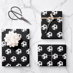 cute Soccer sports lovers tiled pattern Wrapping Paper Sheet