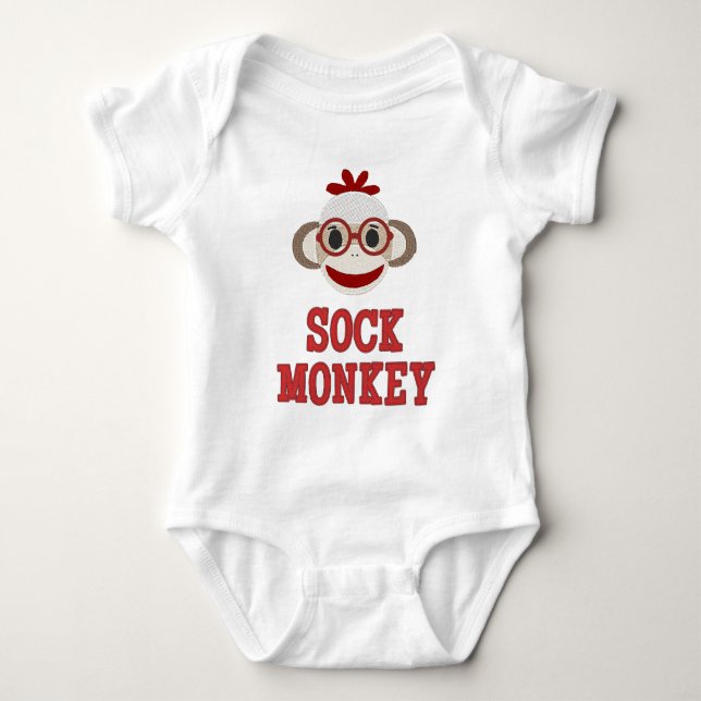 "Cute Sock Monkey" BABY BODYSUIT (Front)