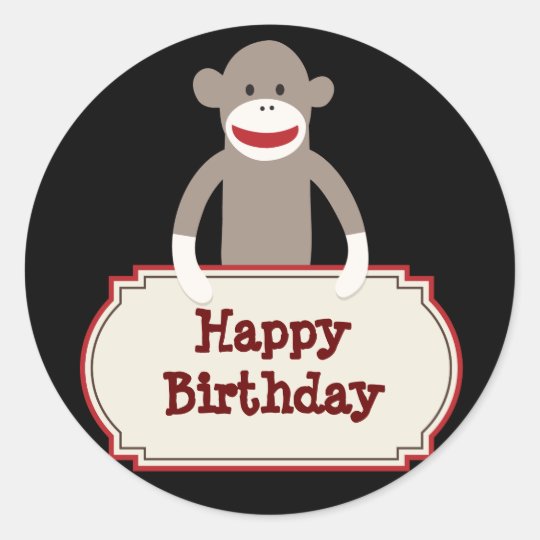 happy birthday sock monkey