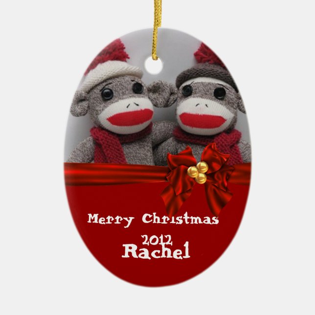 CUTE Sock Monkey Ornament BFF (Front)