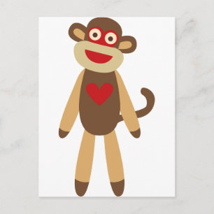 Cute Sock Monkey Postcard