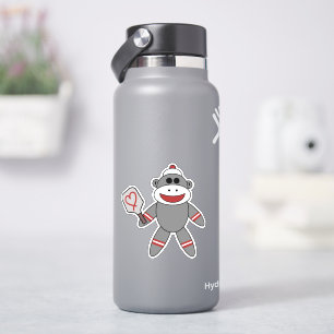 Cute Sock Monkey With Pickleball Paddle