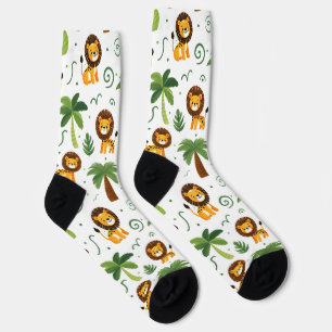 Cute Socks with Baby Lion Safari Jungle Animal