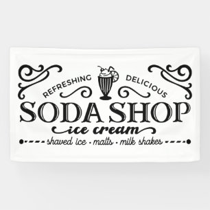 Cute soda shop party or Business banner