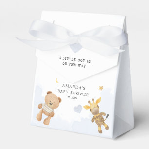 Cute Soft Bear and Giraffe Watercolor Baby Shower Favour Box