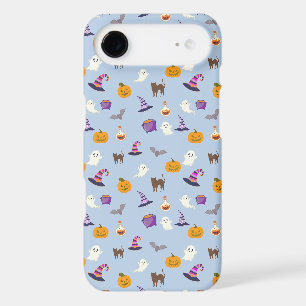 Cute soft blue Halloween Seamless Pattern - Spooky