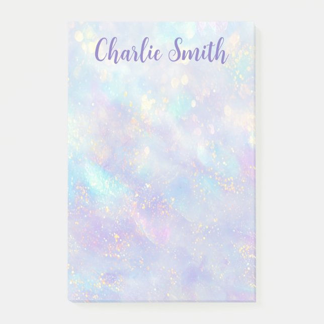 Cute soft pastel background script name post-it notes (Front)