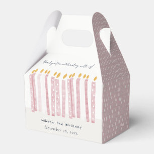 Cute Soft Pastel Pink Watercolor Birthday Candles Favour Box