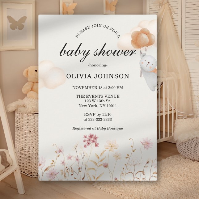 Cute Soft Pastel Wildflowers Gender Neutral Invitation (Creator Uploaded)