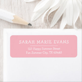 Cute Soft Pink Stylish Return Address Labels