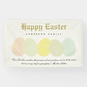 CUTE SOFT SUBTLE PASTEL EASTER EGGS PERSONALIZED BANNER