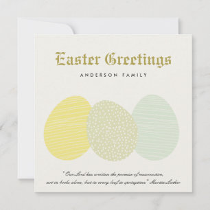 CUTE SOFT SUBTLE PASTEL EASTER EGGS PERSONALIZED HOLIDAY CARD